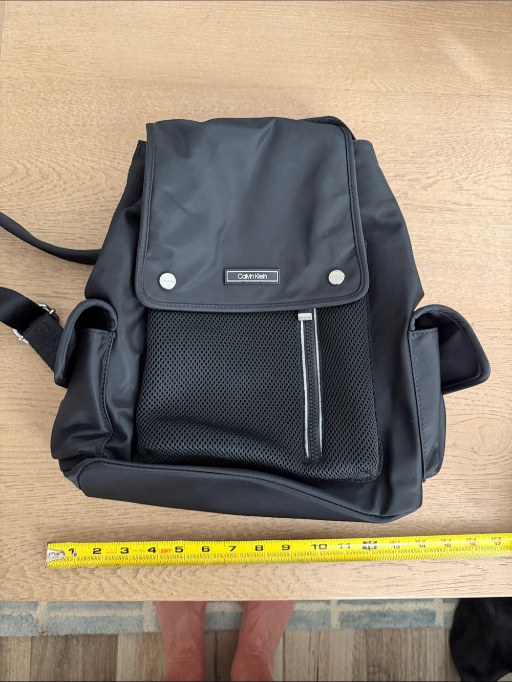 Calvin Klein Black Women’s Backpack with Front Zip Pocket
